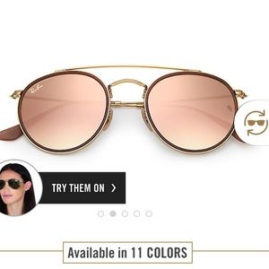 GOLD DOUBLE BRIDGE ROUND RAYBANS